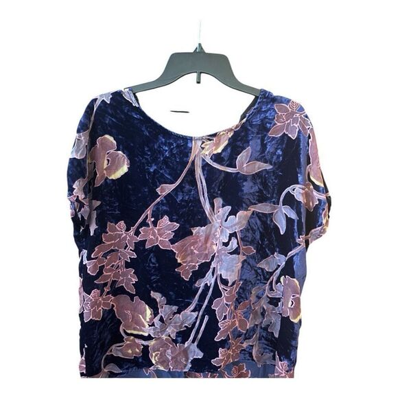 Bobeau Y2K Oversized Purple Burnout Velvet Bohemian Floral Blouse Size Small EUC - Picture 3 of 6